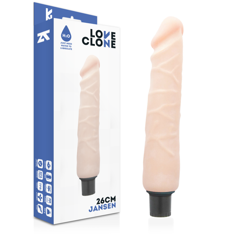 Loveclone - Loveclone Jansen Jansen Self-lubricating Vibrator with Realistic Flesh Appearance 26 cm