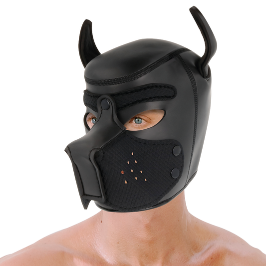 Darkness Bondage - Neoprene Dog Mask with Detachable Muzzle, Size: 56-58.5cm, Lightweight and Comfortable