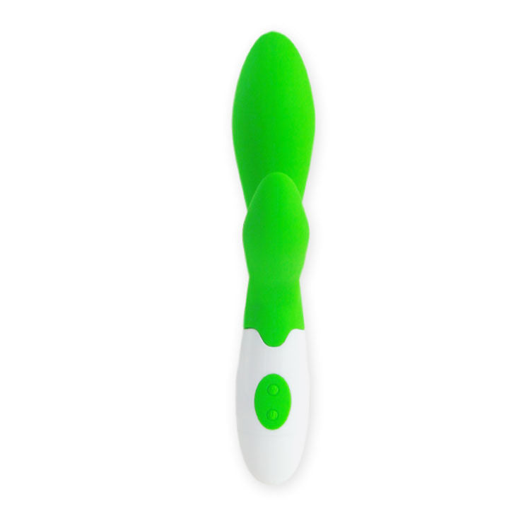 Pretty Love Flirtation - Owen Vibrator, High Quality Dual Stimulation Vibrator with 30 Vibration Modes, FDA Approved Silicone, Durable and Elegantly Green