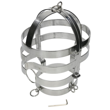 Metal Hard - Metalhard Mask With Stainless Steel Collar, Head Cage With Mouth Hole