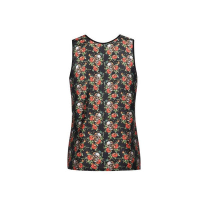 Anais Men - Power Top with Roses and Skulls Print, Size L