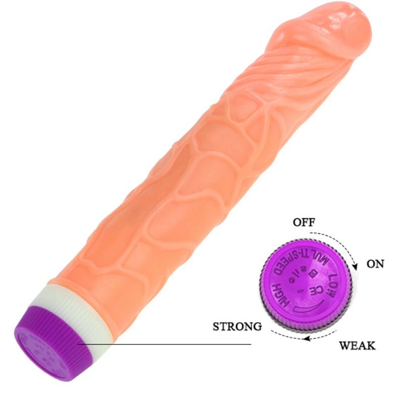 Bathing Waves of Pleasure Realistic Vibrators 22.5 cm, Flesh Color, Simple and Economical Vibrator, Operates on AAA Battery (not included)