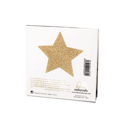 Bijoux Flash Collection - Flash Star Gold Glitter Braces With Reusable Adhesive.