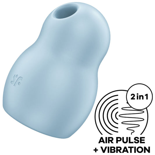 Satisfyer Air Pulse- Pro To Go 1 Dublu Stimulator Și Vibrator  Cu Puls De Aer Albastru