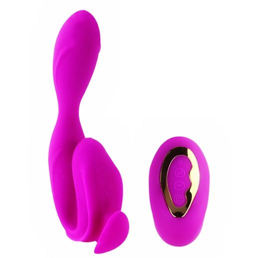 Pretty Love High Grade - Colbert Massager Purple, 12 Vibration Modes, High Quality Silicone, Remote Control, Rechargeable, Ergonomic, With Stimulating Textures