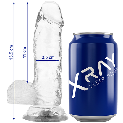 X Ray- Harnașament + Penis Transparent Cu Bile 15.5Cm X 3.5Cm