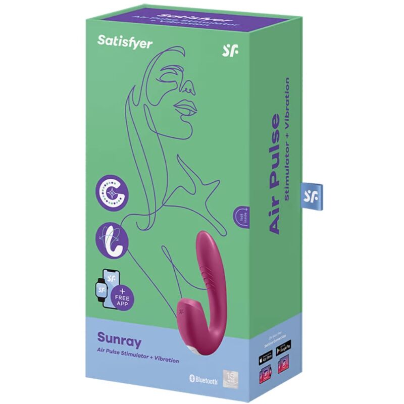 Satisfyer Sunray Stimulator And Vibrator App - Red