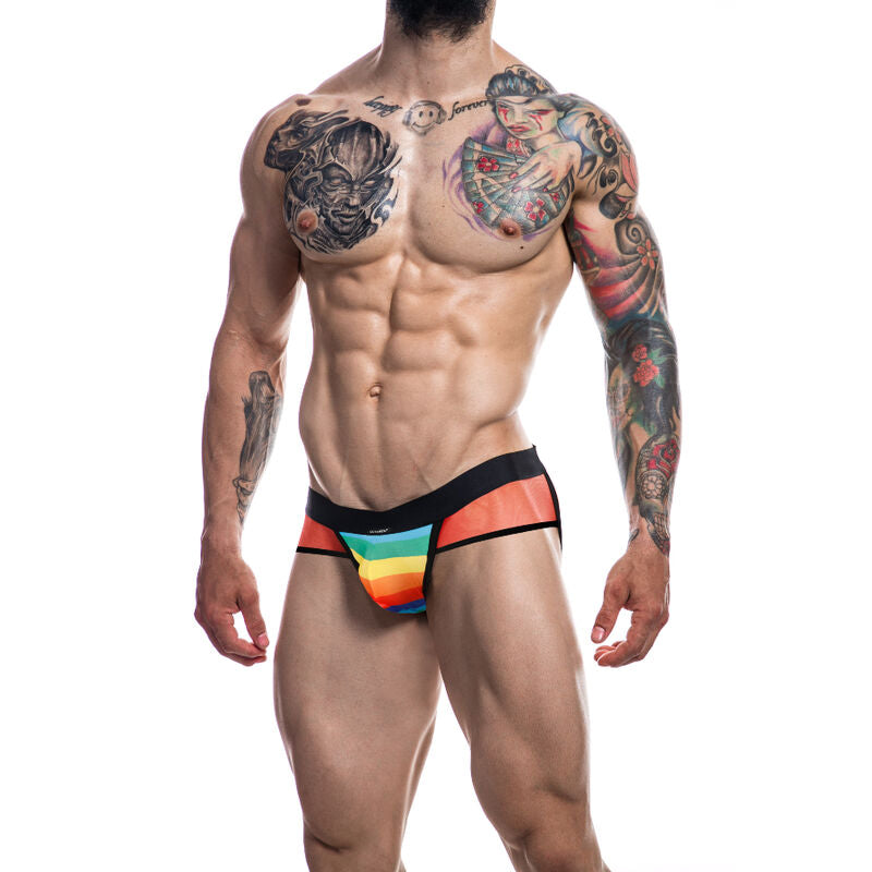 Cut4Men - Jockstrap Rainbow XL in Polyester and Elastane, Ideal for Active Lifestyle