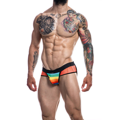 Cut4Men - Jockstrap Rainbow XL in Polyester and Elastane, Ideal for Active Lifestyle