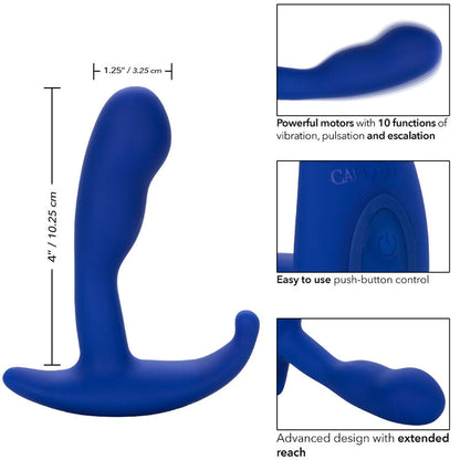 Calexotics- Admiral Stimulator Și Vibrator Anal Curbat Albastru