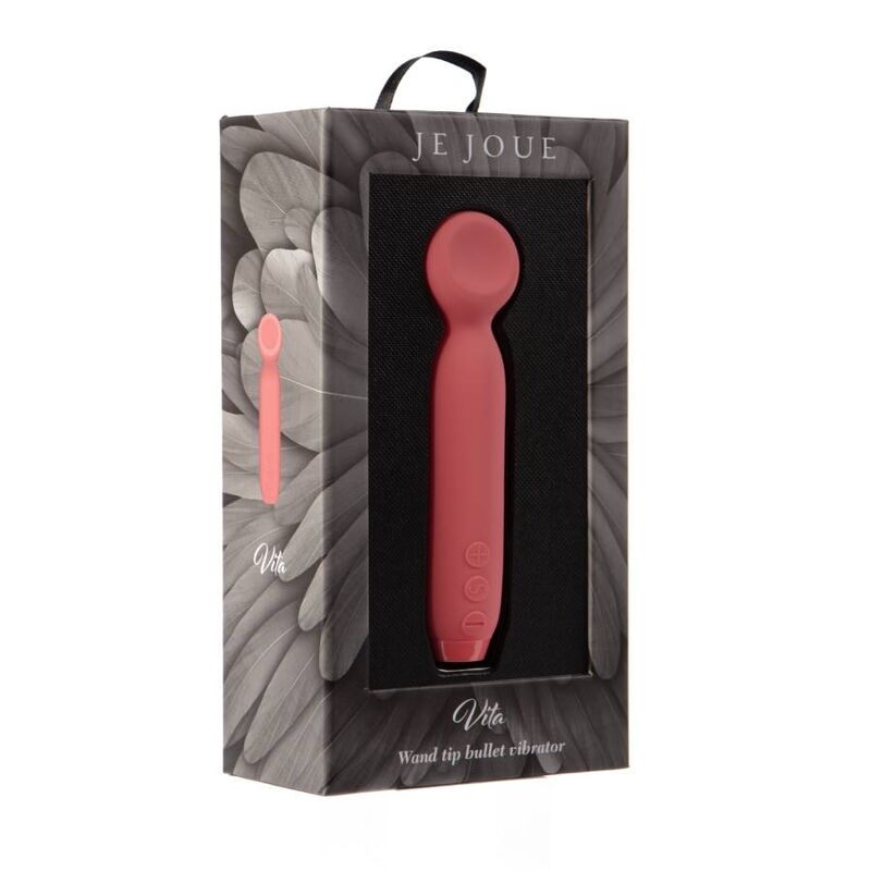 Je Joue - Vita Bullet Pink Watermelon, Compact Vibrator with 5 Speeds and 7 Models, Water Resistant, USB Rechargeable, Dimensions: 123mm x 26mm x 29.5mm