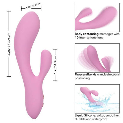 California Exotics Contour Zoie Pink - Double Liquid Silicone Vibrator with 10 Functions