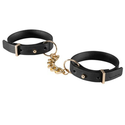 Bijoux Maze - Double Black Vegan BDSM Wrist &amp; Handcuff Bracelets