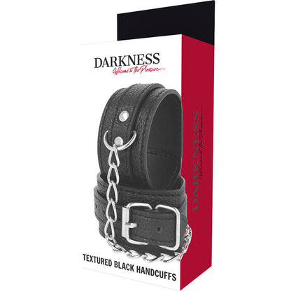 Darkness Bondage-Cătușe Din Piele Neagră Cu Textură Neagră