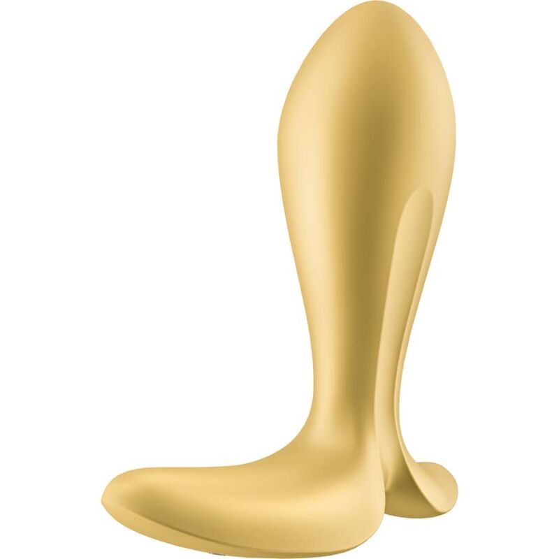 Satisfyer Intensity Anal Plug with Strong Vibration and Bluetooth Control, Gold, Body-Friendly Silicone, Water Resistant, 15 Year Warranty