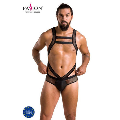 Passion Men - Body Victor Black S/M, Material: 60% Polyurethane, 40% Polyester, Made in Poland, Oeko-Tex Certified, Elegant Design