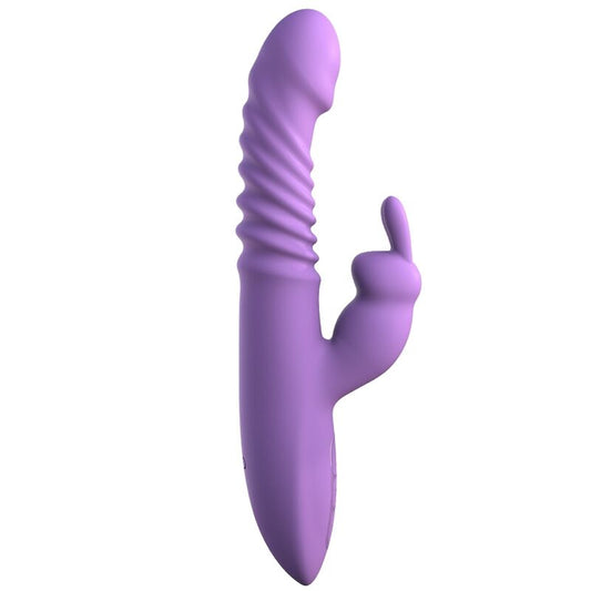 Fantasy For Her - Silicone Rabbit Thrust Clitoris Stimulator With Oscillating Heat And Vibration Function Purple