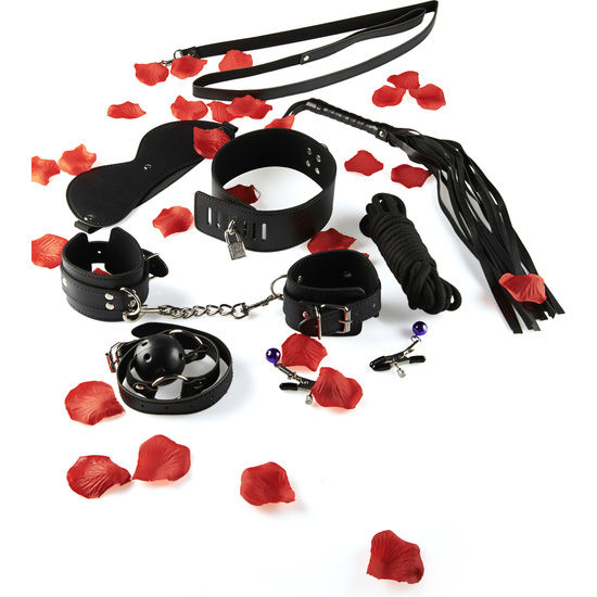 Toyjoy BDSM Kit with Mask, Nipple Clamps, Collar, Whip, Rope and Gag