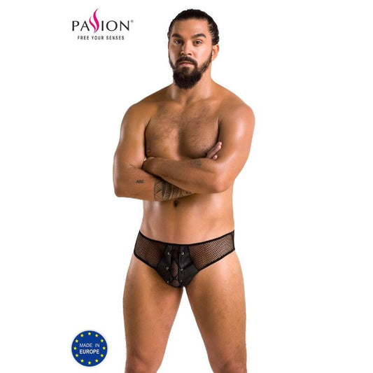 Passion Men - Brief Richard Black - Material Polyurethane, Polyester - Made in EU - Available in Size S/M