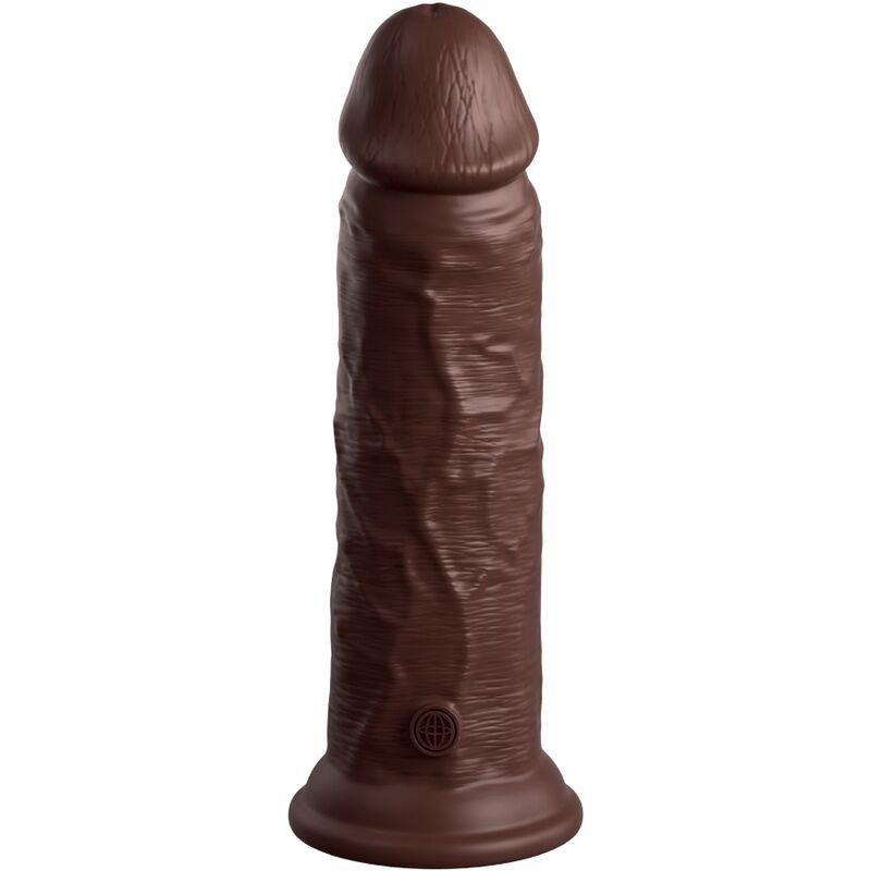 King Cock Elite - Realistic Silicone Dildo 22cm Dual Density Brown With Solid Suction Cup