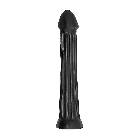 All Black - Candle-Resistant Dildo Anal Plug, PVC Material, Dimensions 31 x 6 cm, Grooved Texture, Durable and Pleasant