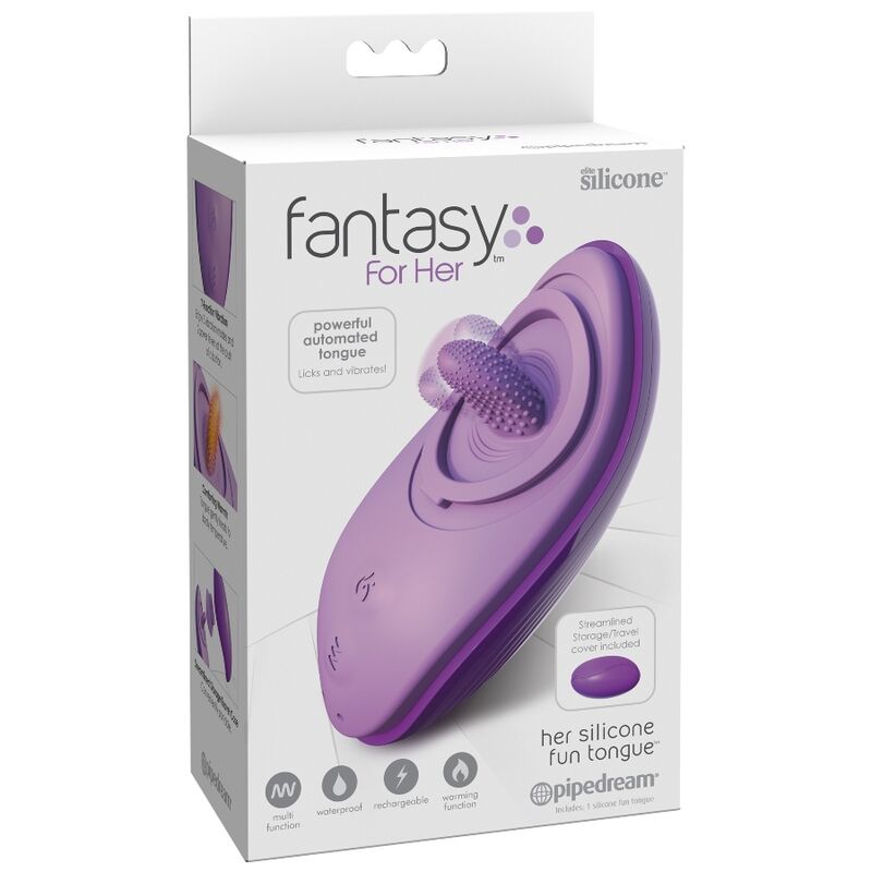 Fantasy For Her - Her Fun Silicone Tongue Purple with Vibrations and Heat