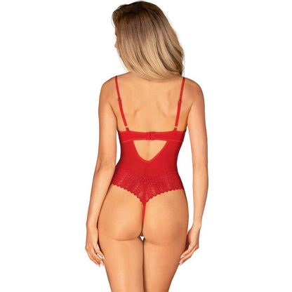 Obsessive Teddies - Open Cut Red XS/S Bodysuit, Sexy Lace Lingerie