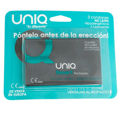 Uniq - Latex Free Smart Condoms for Preerection, 3 Units