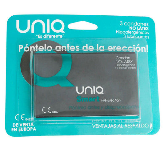 Uniq - Latex Free Smart Condoms for Preerection, 3 Units