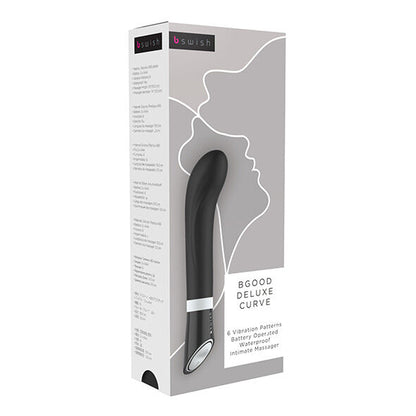 B Swish Bgood Deluxe Curve Black - Luscious Curve Vibrator with 6 Functions, Dimensions 19.3 cm x 3.5 cm