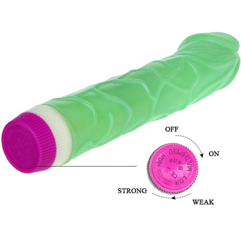 Baile Vibrators - Waves of Pleasure Vibrator 23 cm Green, Multispeed, Realistic