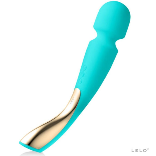 Lelo - Smart Wand 2 Turquoise, Body Massager with 10 Massage Patterns, USB Rechargeable, Extra-Soft Silicone