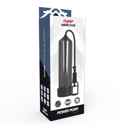 Pump Addicted - Addictive Pump Rx7 Black, Insertable Length 24cm, Total Internal Diameter 6cm, Water Resistant, Phthalate Free