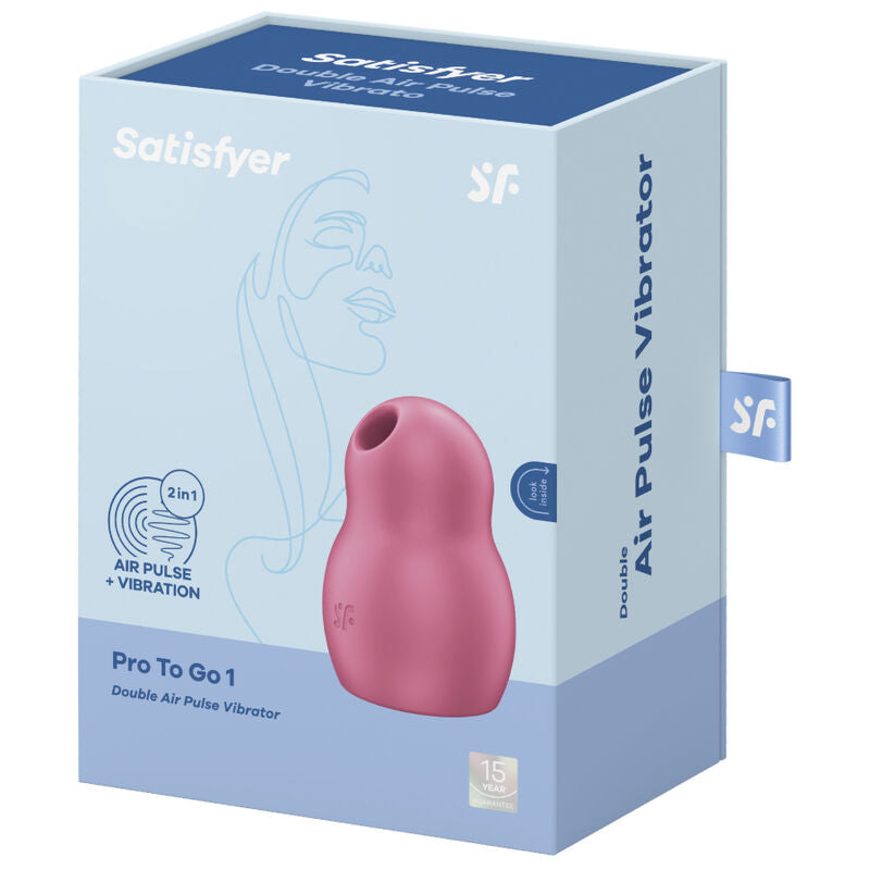 Satisfyer Air Pulse - Pro To Go 1 Hybrid Pressure Wave Stimulator and Vibrator, Red