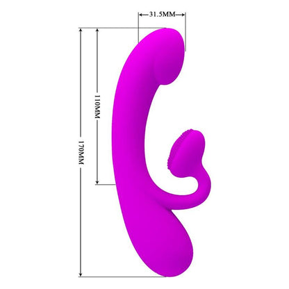 Pretty Love Flirtation - Sincere Silicone Vibrator and Stimulator with 10 Vibration Functions, Purple