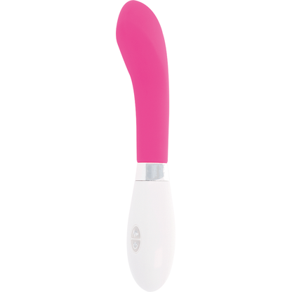 Glossy - John Pink Vibrator, Curved Vibrator with 10 Functions, Total Length 12cm, Silicone Material, Works with 2 AAA Batteries