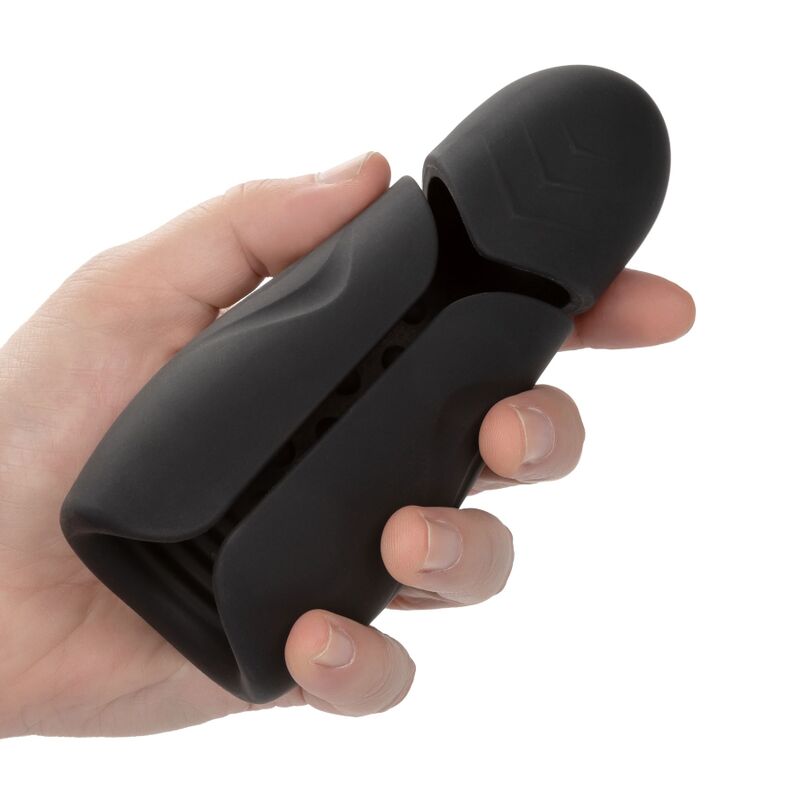 Calex - Elite Pro Stroker Masturbator, Dimensions: 15.25 cm x 6.25 cm, Vibration, Water Resistant, Material: Silicone, ABS Plastic, Aluminum, Rechargeable via USB