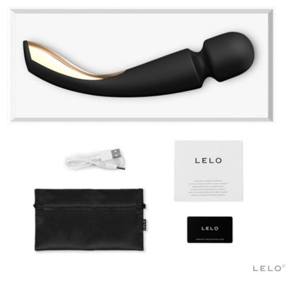 Lelo - Smart Wand 2 Black, Body Massager, 10 Massage Models, USB Rechargeable, Extra-Soft Silicone