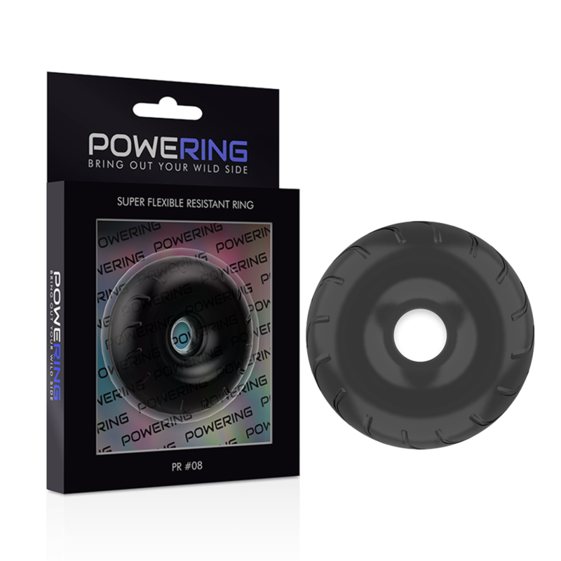 Powering - Super Flexible and Resistant Penis Ring 5 cm Pr08 Black - Increases Sexual Pleasure