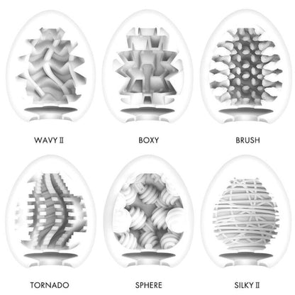 Tenga - Tenga Easy Beat Pack with 6 Stroker Eggs, Set Includes WAVY II, BOXY, BRUSH, TORNADO, SPHERE, SILKY 2