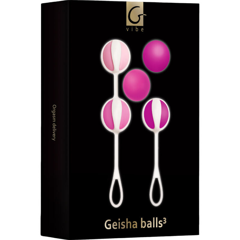 G-Vibe - Set of 5 Geisha Balls3 Pink Sugar, Pelvic Floor Training System with Medical Silicone Balls, 5 Interchangeable Weights