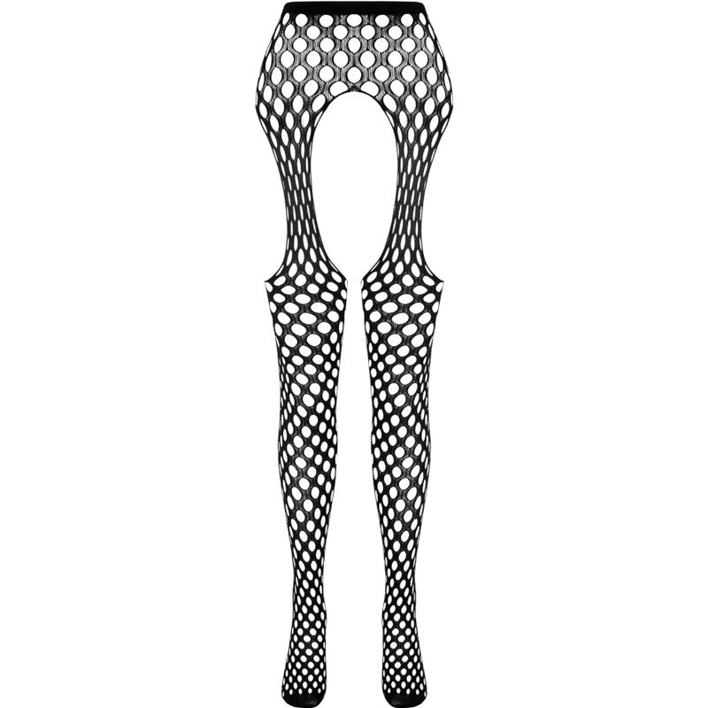 Passion Woman Garter &amp; Stock - Bodystocking Eco S003 Black from the Eco Collection