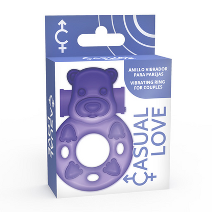 Casual Love - Clitoral and Vaginal Vibrator Ring 26 Purple, Quality TPR Material, Flexible, With Switch, Waterproof, Battery Included