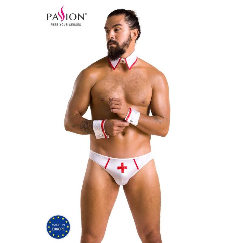 Passion Men - 037 Brief Gregory White S/M, White Polyester, Polyamide and Elastane Underwear, Made in EU, Oeko-Tex Certified