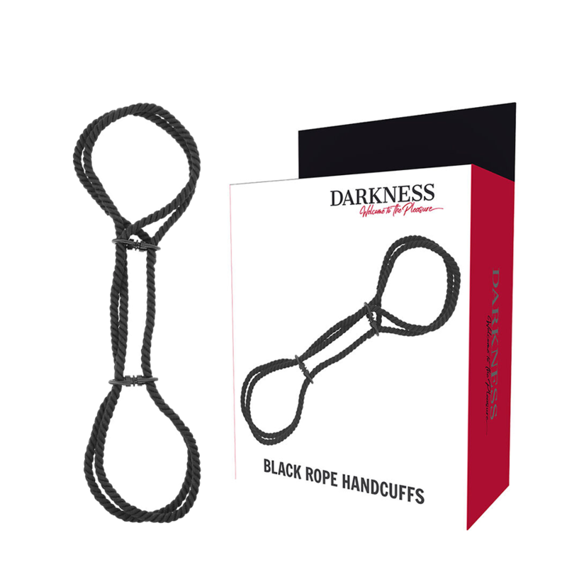 Darkness Bondage - 100% Cotton Rope Handcuffs or Ankle Cuffs, Soft and Safe BDSM Accessory, Size: 160 x 2.5 cm