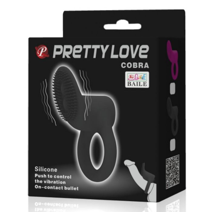 Pretty Love Male- Inel Vibrator Cobra Negru