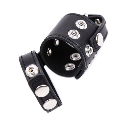 Ohmama Fetish - Leather Chastity Belt with Metal Details and Adjustable Brackets, Nickel Free