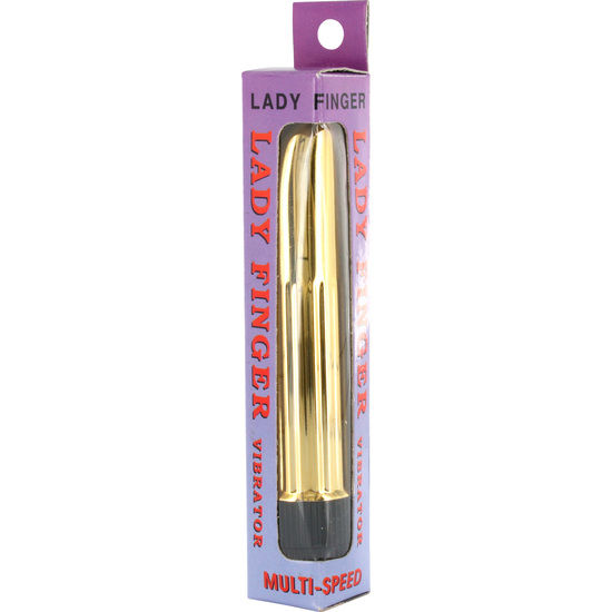 Seven Creations Ladyfinger Minivibrator Gold - Classic Metal Vibrator, 11 cm x 2.4 cm, Water Resistant