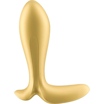 Satisfyer Intensity Anal Plug with Strong Vibration and Bluetooth Control, Gold, Body-Friendly Silicone, Water Resistant, 15 Year Warranty