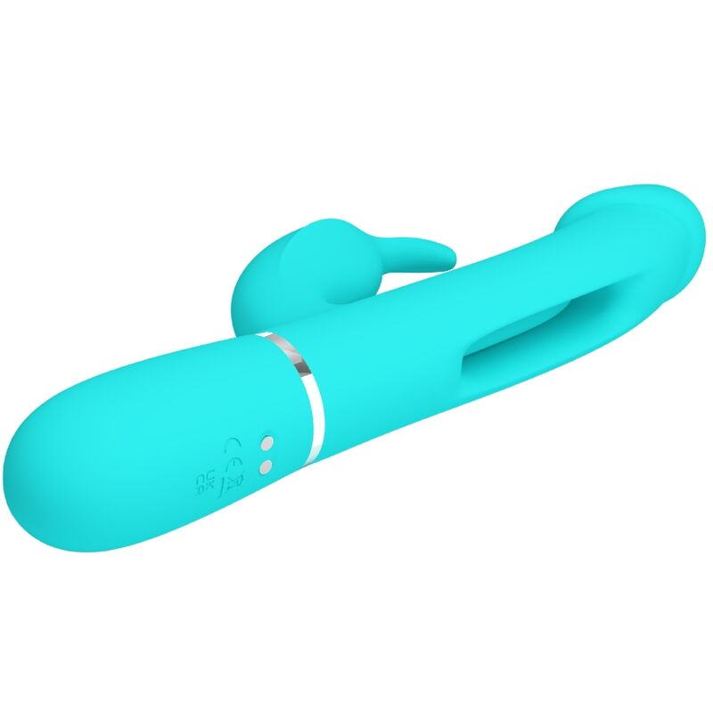 Pretty Love Flirtation- Kampas Rabbit 3 În 1 Vibrator Multifuncțional Cu Limbă Aqua Green